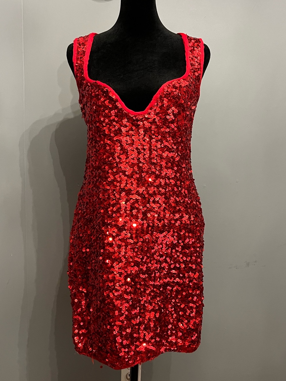 Red Sequin Mini Dress